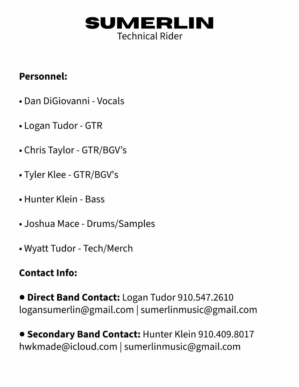 Sumerlin technical rider — page 1